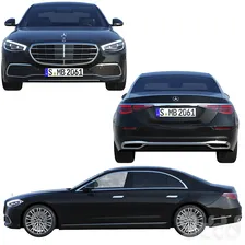 Mercedes-Benz S-Class W223 Long, AMG, Maybach - Транспорт - 3D модель